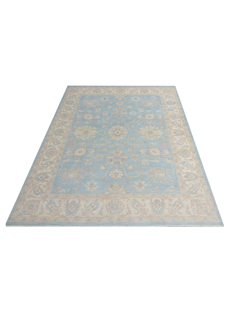 Pacific Ziegler 43276 Lt.Blue Ivory Traditional Hand Knotted Rug