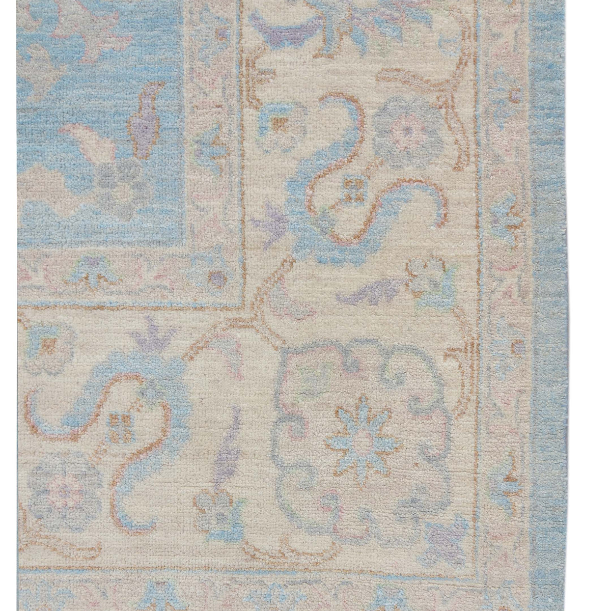 Pacific Ziegler 43276 Lt.Blue Ivory Traditional Hand Knotted Rug