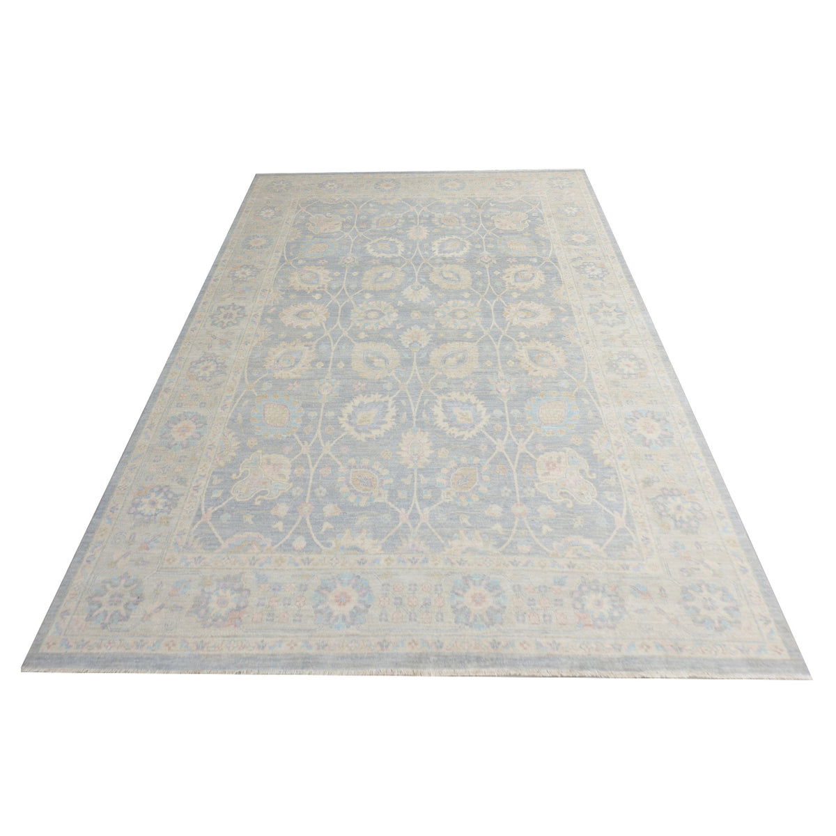 Pacific Ziegler 43277 Grey Ivory Traditional Hand Knotted Rug