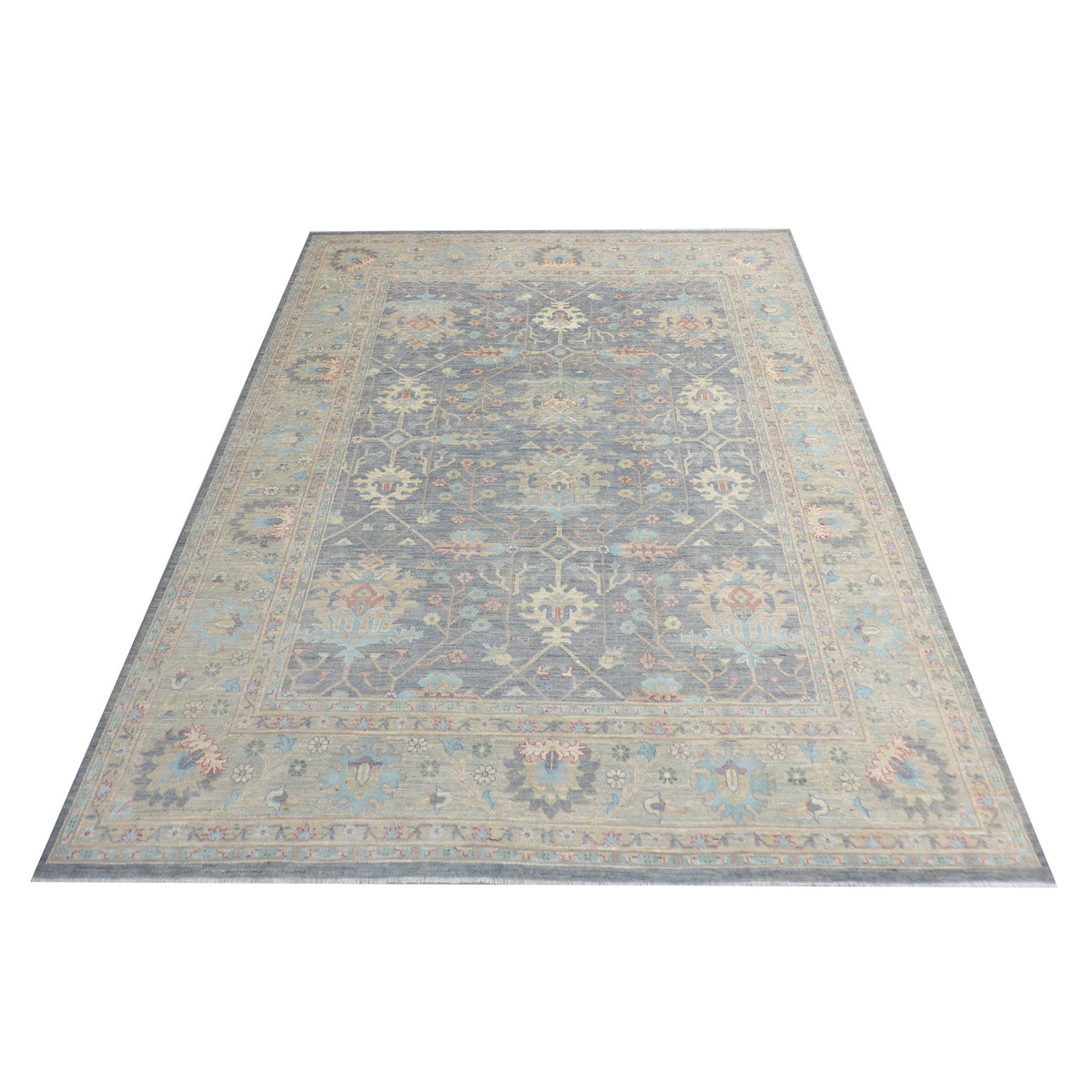 Pacific Ziegler Silk Route 43279 D.Grey Grey Traditional Hand Knotted Rug
