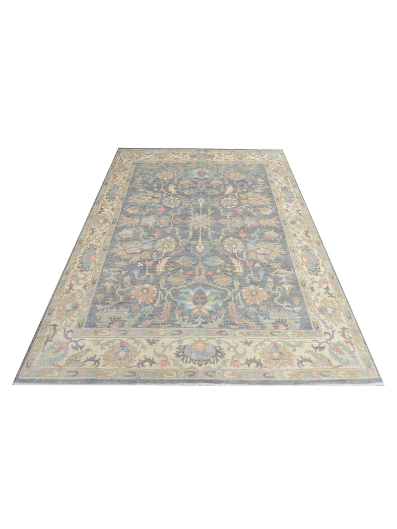 Pacific Ziegler Silk Route 43284 D.Grey Ivory Traditional Hand Knotted Rug