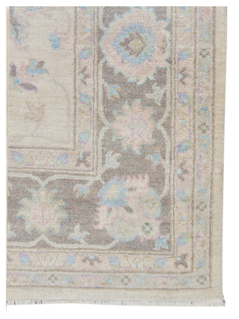 Pacific Ziegler 43286 Ivory Brown Traditional Hand Knotted Rug