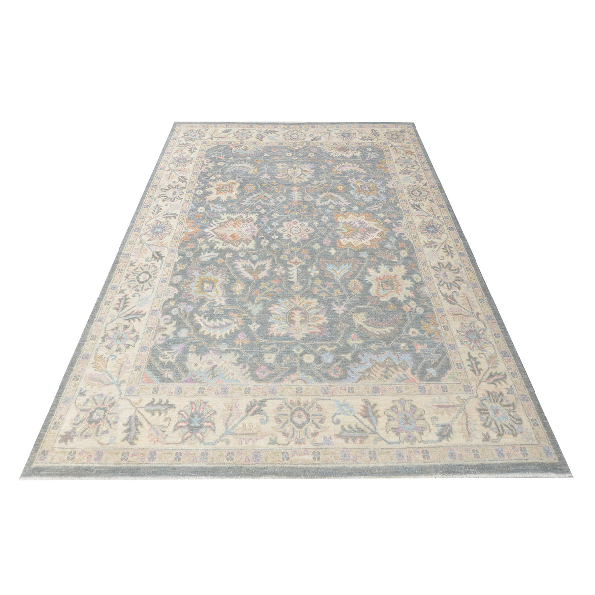Pacific Ziegler 43287 Grey Ivory Traditional Hand Knotted Rug