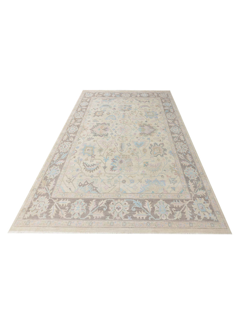 Pacific Ziegler 43289 Ivory Brown Traditional Hand Knotted Rug