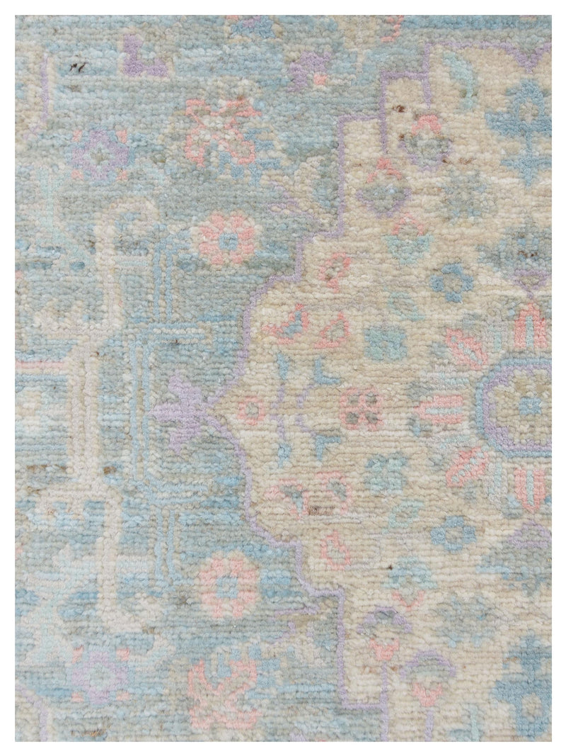 Pacific Ziegler Silk Route 43290 Lt.Blue Ivory Traditional Hand Knotted Rug