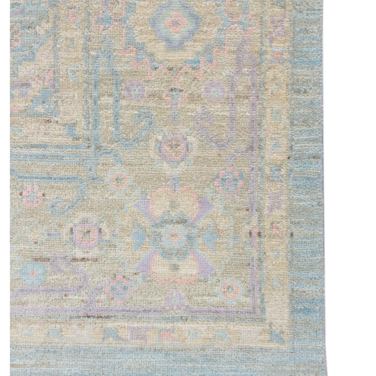 Pacific Ziegler Silk Route 43290 Lt.Blue Ivory Traditional Hand Knotted Rug