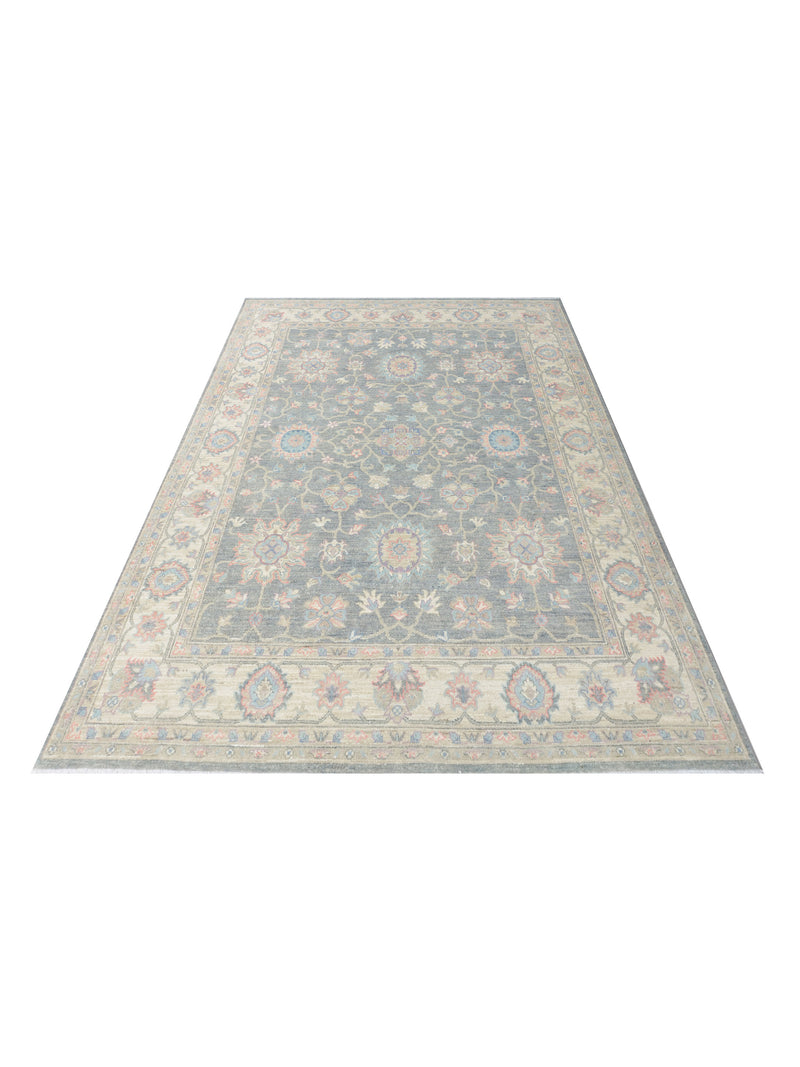 Pacific Ziegler Silk Route 43293 Grey Ivory Traditional Hand Knotted Rug