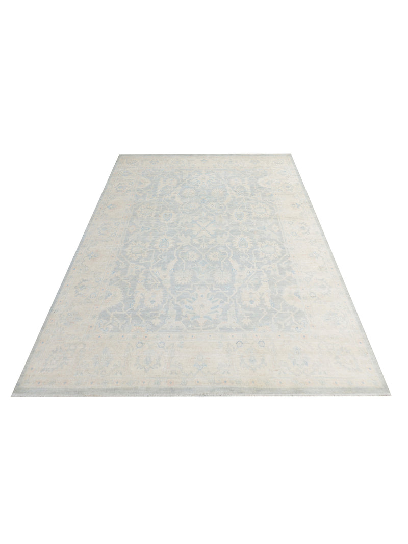 Pacific Ziegler 43295 Grey Ivory Traditional Hand Knotted Rug