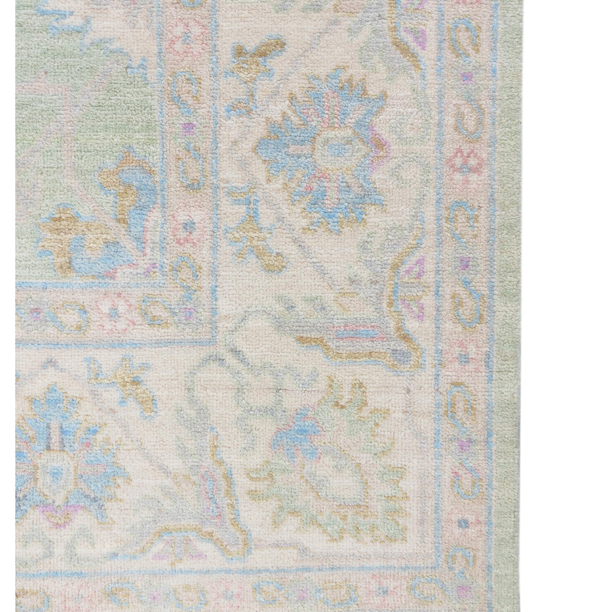 Pacific Ziegler 43296 Lt.Green Ivory Traditional Hand Knotted Rug