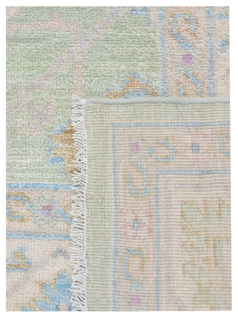 Pacific Ziegler 43296 Lt.Green Ivory Traditional Hand Knotted Rug