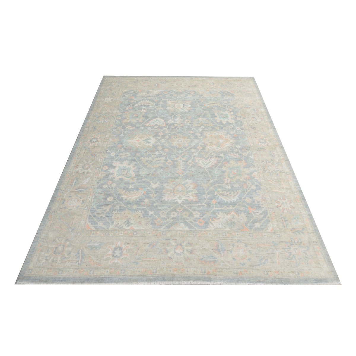 Pacific Ziegler Silk Route 43297 Grey Grey Traditional Hand Knotted Rug