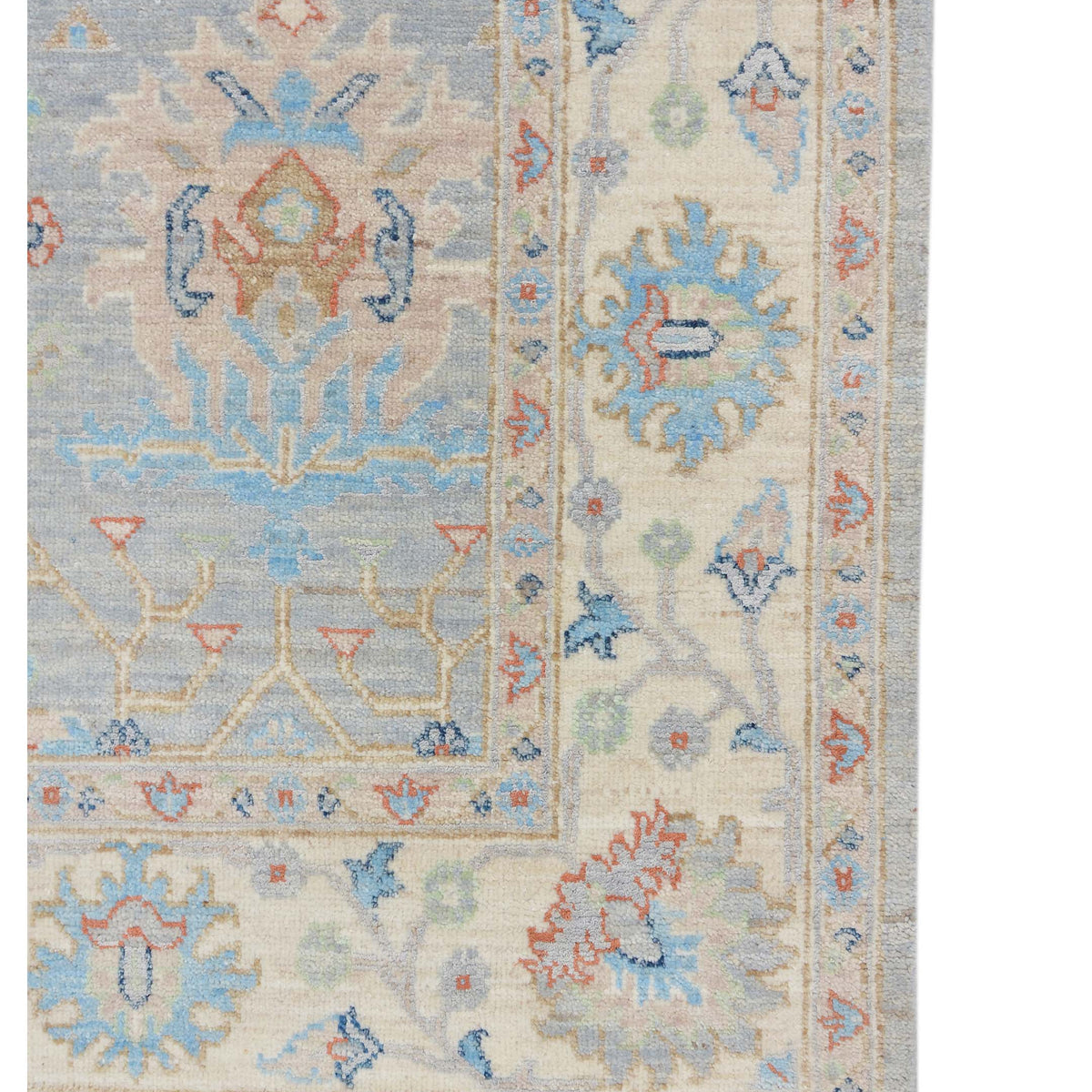 Pacific Ziegler Silk Route 43298 Grey Ivory Traditional Hand Knotted Rug