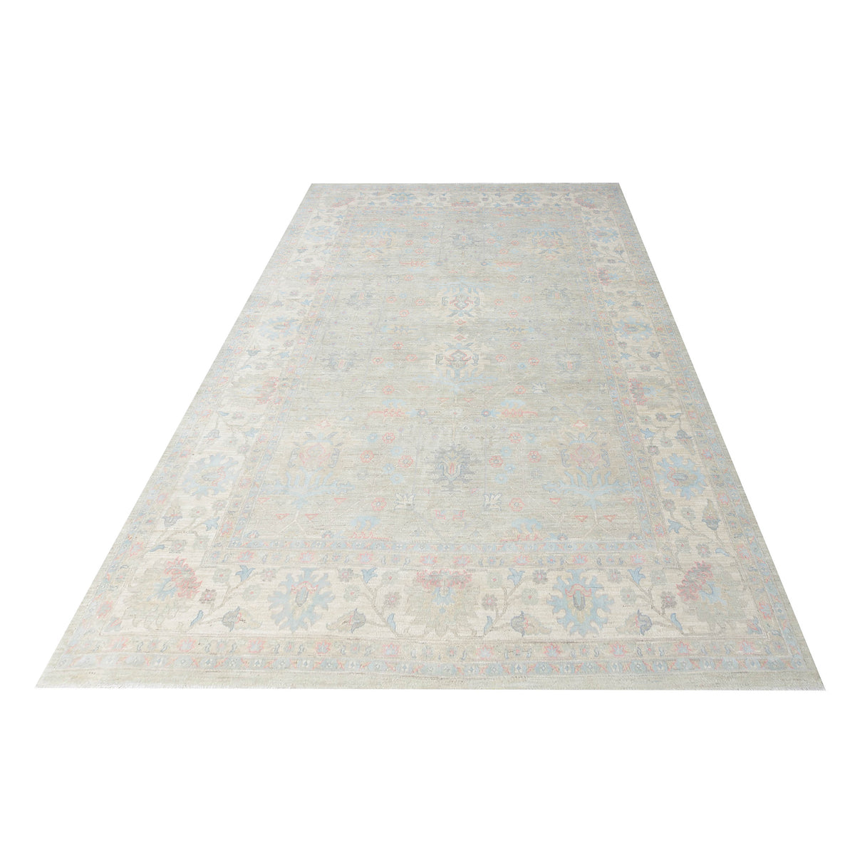 Pacific Ziegler Silk Route 43305 Grey Ivory Traditional Hand Knotted Rug