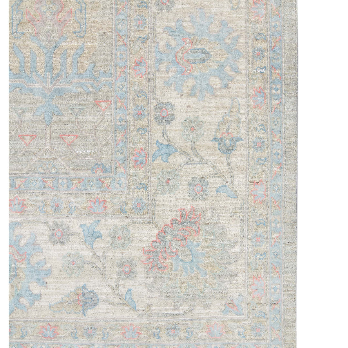 Pacific Ziegler Silk Route 43305 Grey Ivory Traditional Hand Knotted Rug