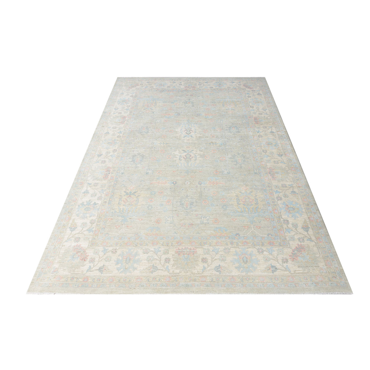Pacific Ziegler Silk Route 43306 Grey Ivory Traditional Hand Knotted Rug