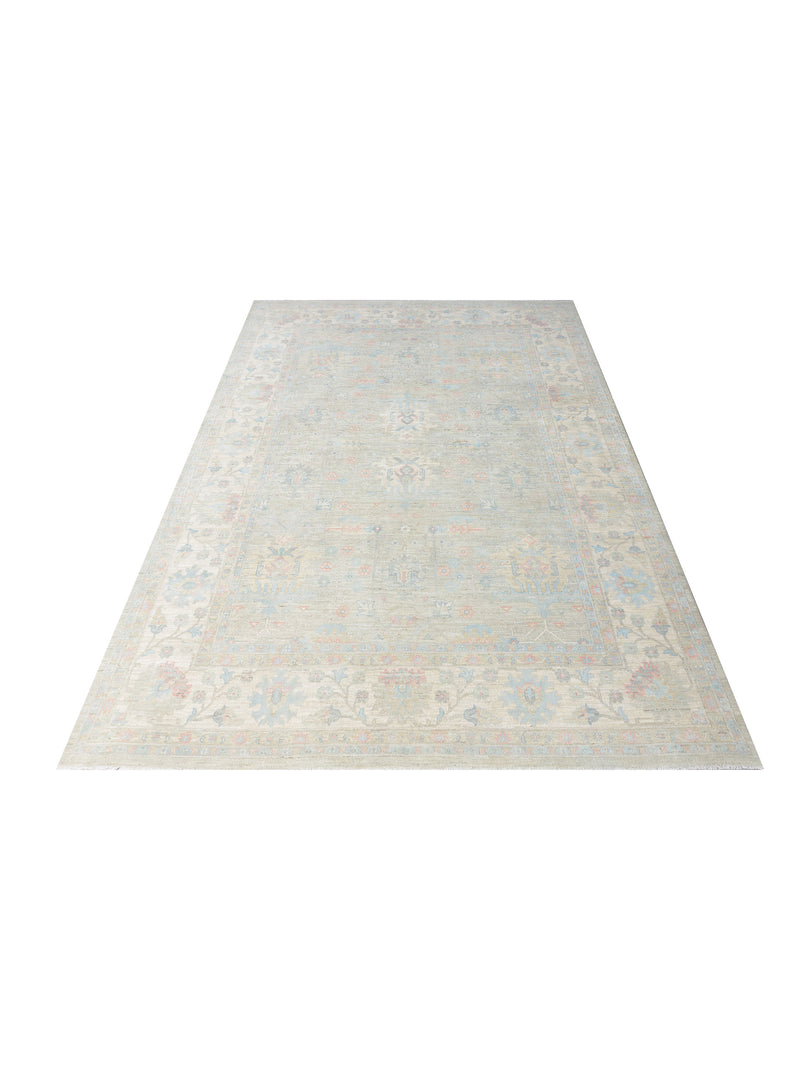 Pacific Ziegler Silk Route 43306 Grey Ivory Traditional Hand Knotted Rug