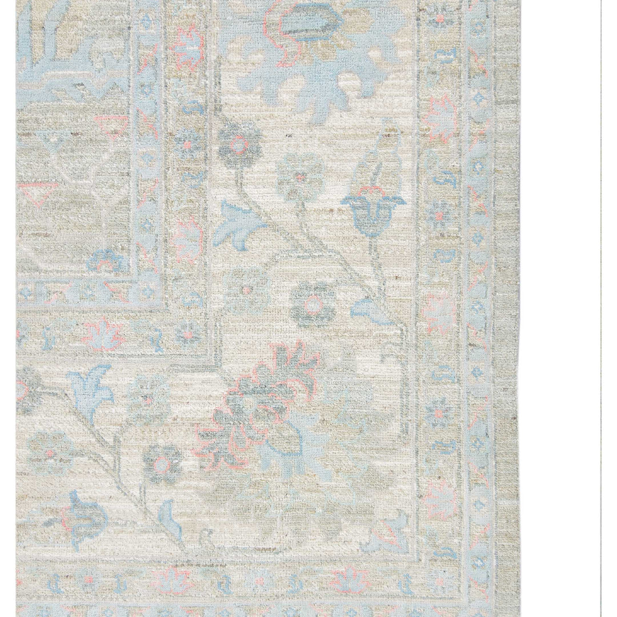 Pacific Ziegler Silk Route 43306 Grey Ivory Traditional Hand Knotted Rug