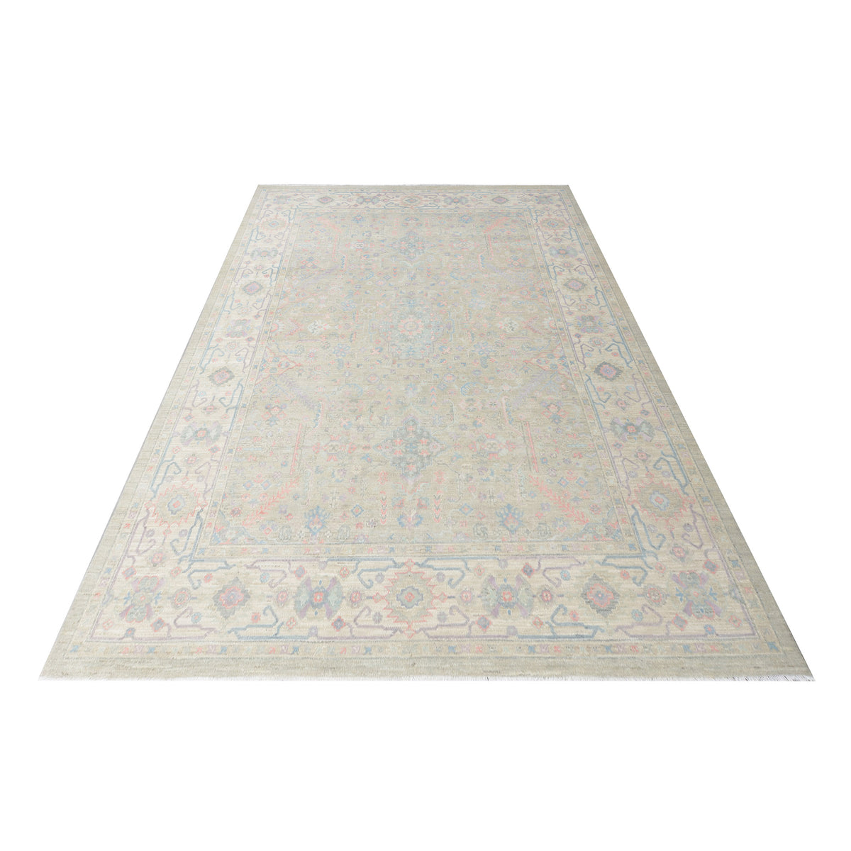 Pacific Ziegler Silk Route 43309 Grey Ivory Traditional Hand Knotted Rug