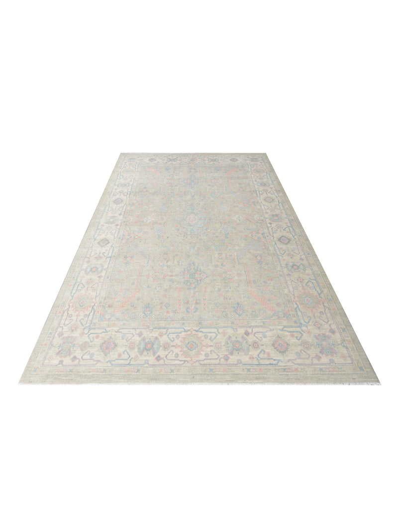 Pacific Ziegler Silk Route 43309 Grey Ivory Traditional Hand Knotted Rug