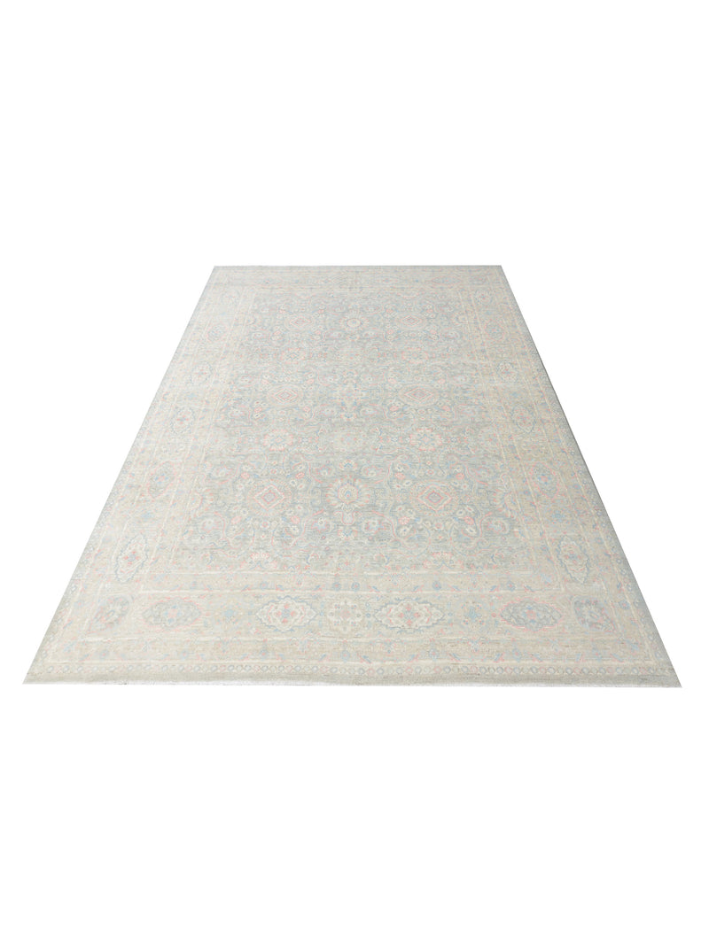Pacific Ziegler Silk Route 43310 Grey Ivory Traditional Hand Knotted Rug