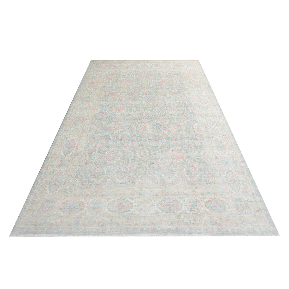 Pacific Ziegler Silk Route 43311 Grey Ivory Traditional Hand Knotted Rug