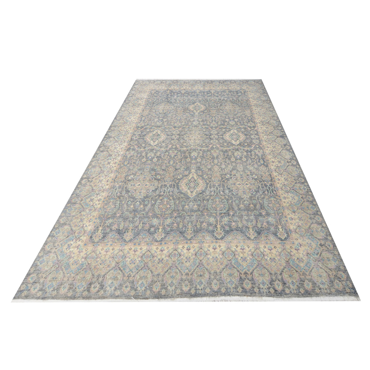 Pacific Ziegler Silk Route 43318 D.Grey Ivory Traditional Hand Knotted Rug