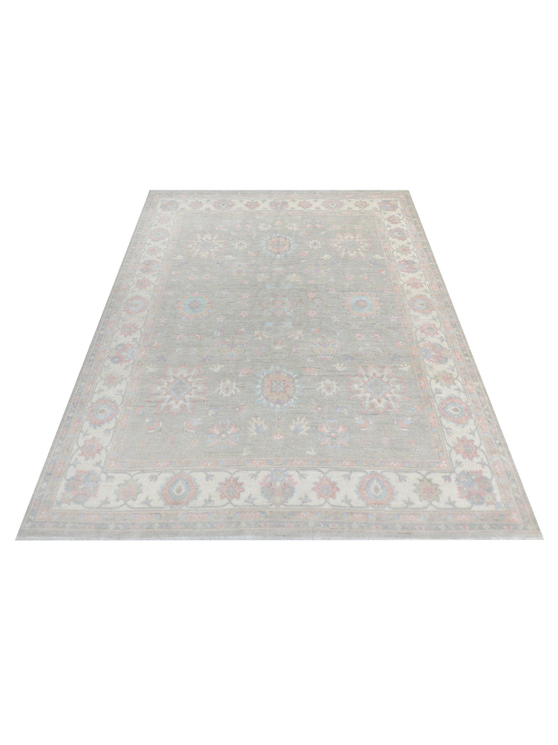 Pacific Ziegler Silk Route 43321 Lt.Grey Ivory Transitional Hand Knotted Rug