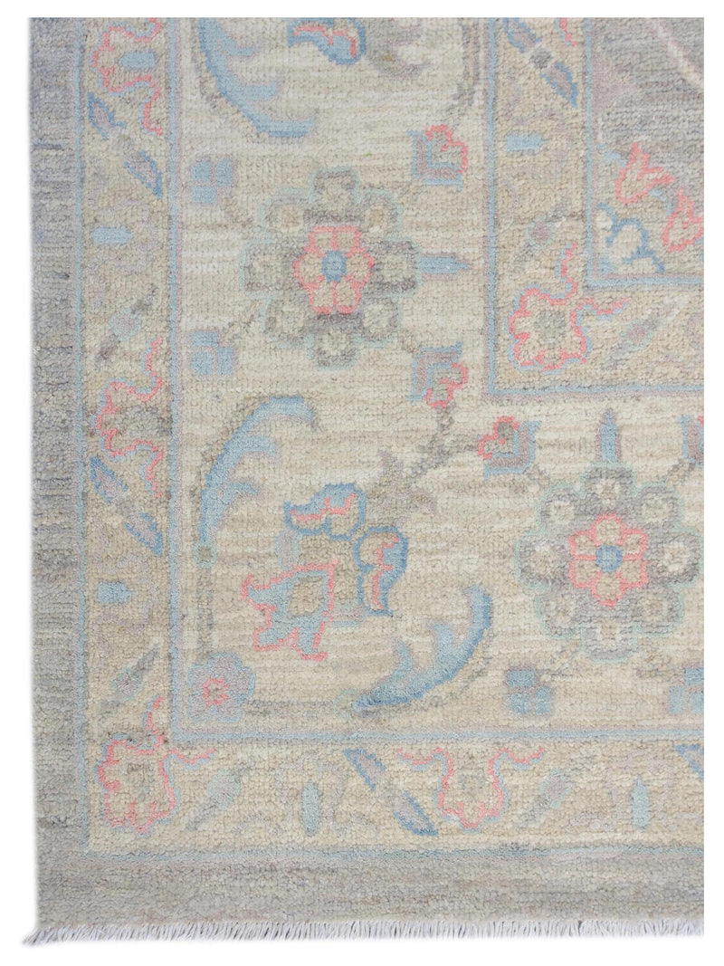 Pacific Ziegler Silk Route 43326 Grey Ivory Transitional Hand Knotted Rug