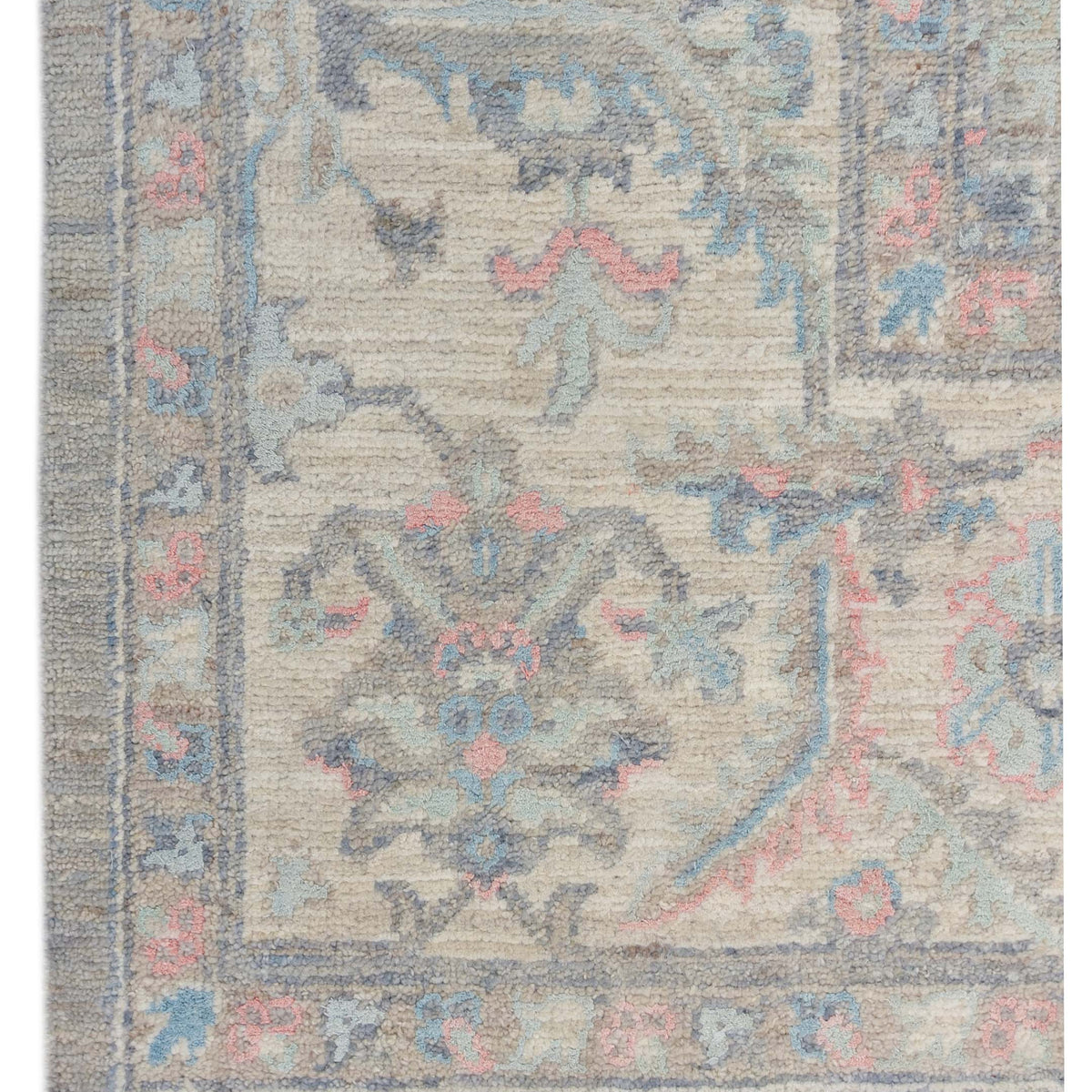 Pacific Ziegler Silk Route 43327 Grey Ivory Transitional Hand Knotted Rug
