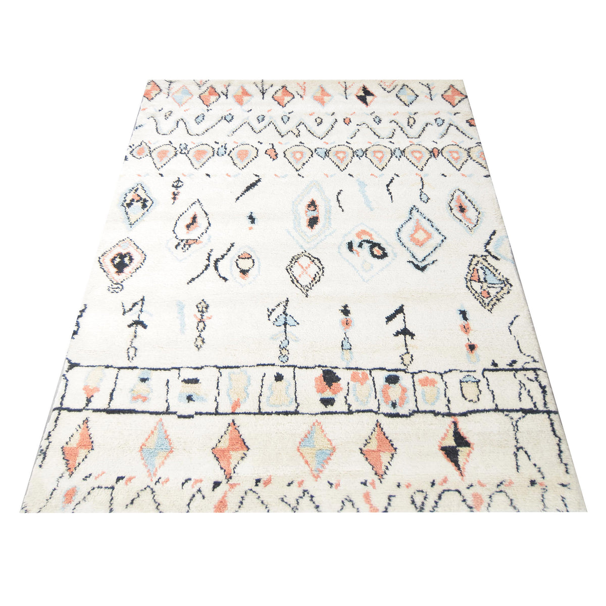 Pacific Moroccan MC-43400 Ivory Multi Transitional Hand Knotted Rug