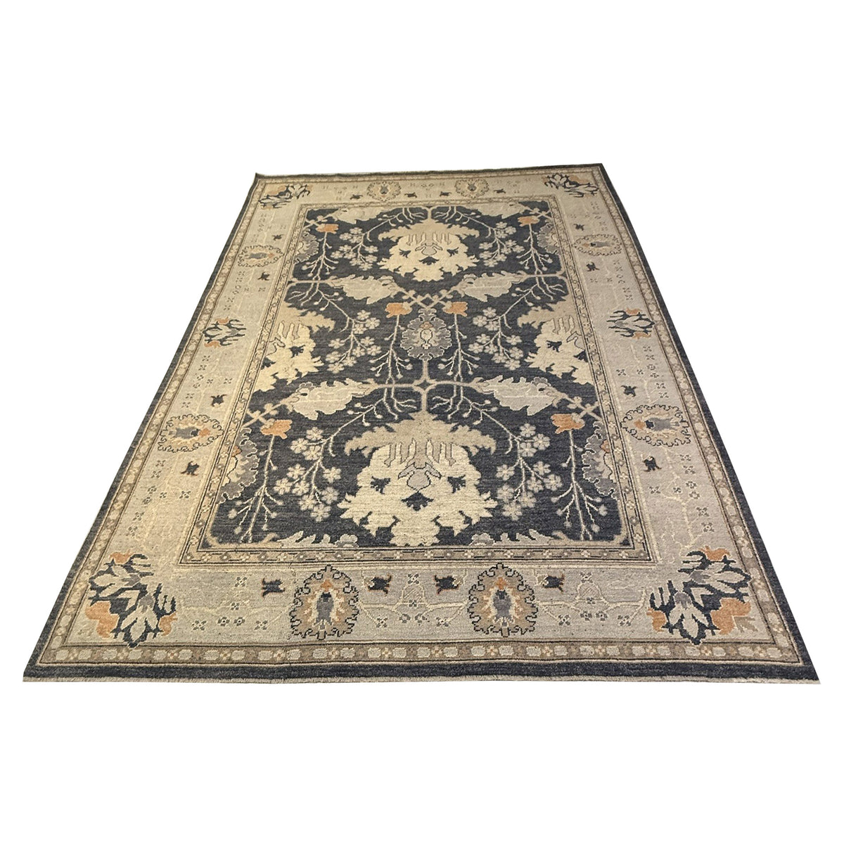 Pacific Ushak 43332 Blue Grey Transitional Hand Knotted Rug