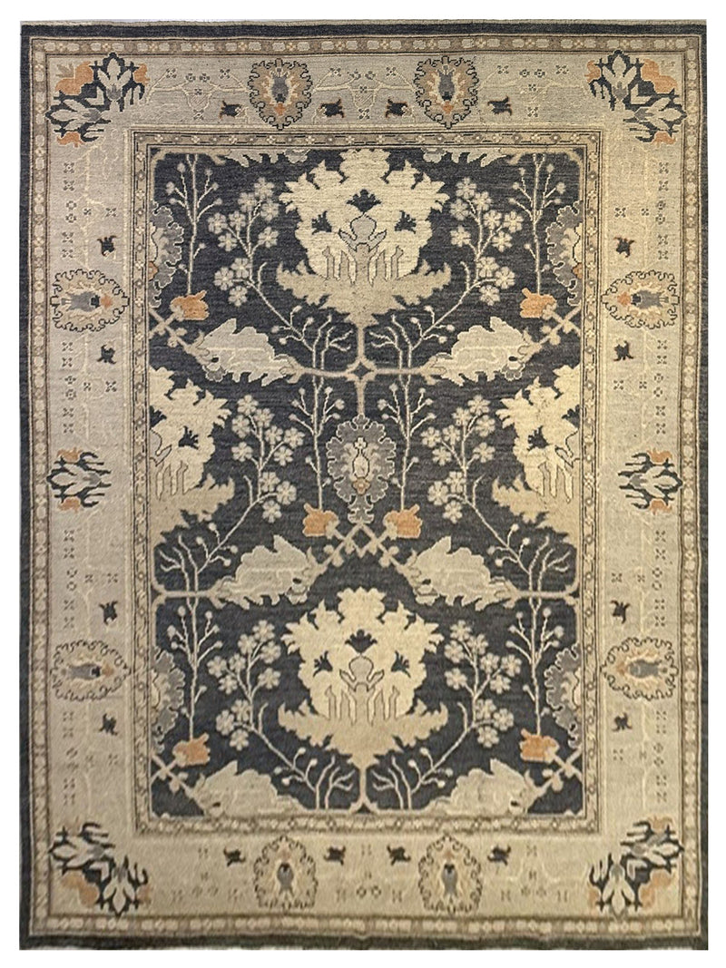 Pacific Ushak 43332 Blue Grey Transitional Hand Knotted Rug