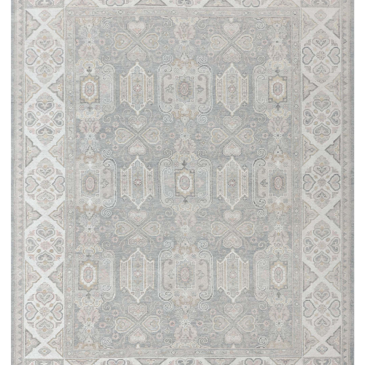 Pacific Ushak 43335 Grey Beige Transitional Hand Knotted Rug