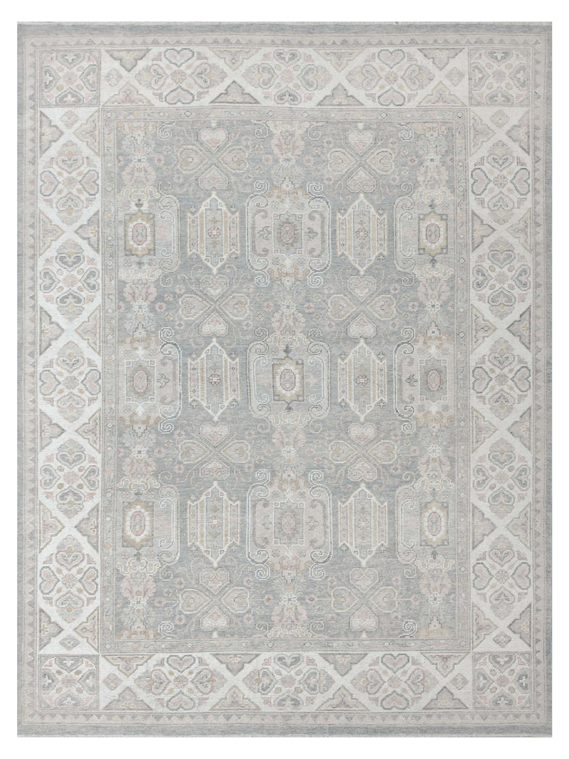Pacific Ushak 43335 Grey Beige Transitional Hand Knotted Rug