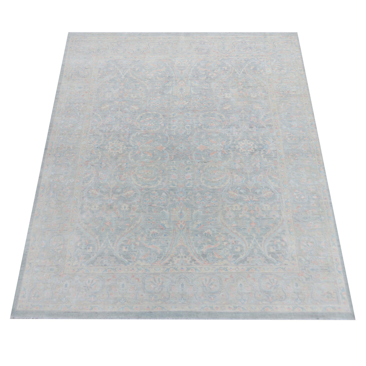 Pacific Ziegler Silk Route 43338 Grey Grey Transitional Hand Knotted Rug