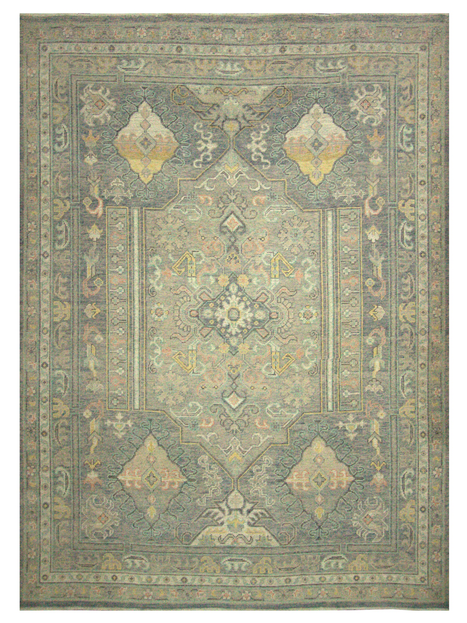 Pacific Ushak 43339 Grey Grey Transitional Hand Knotted Rug