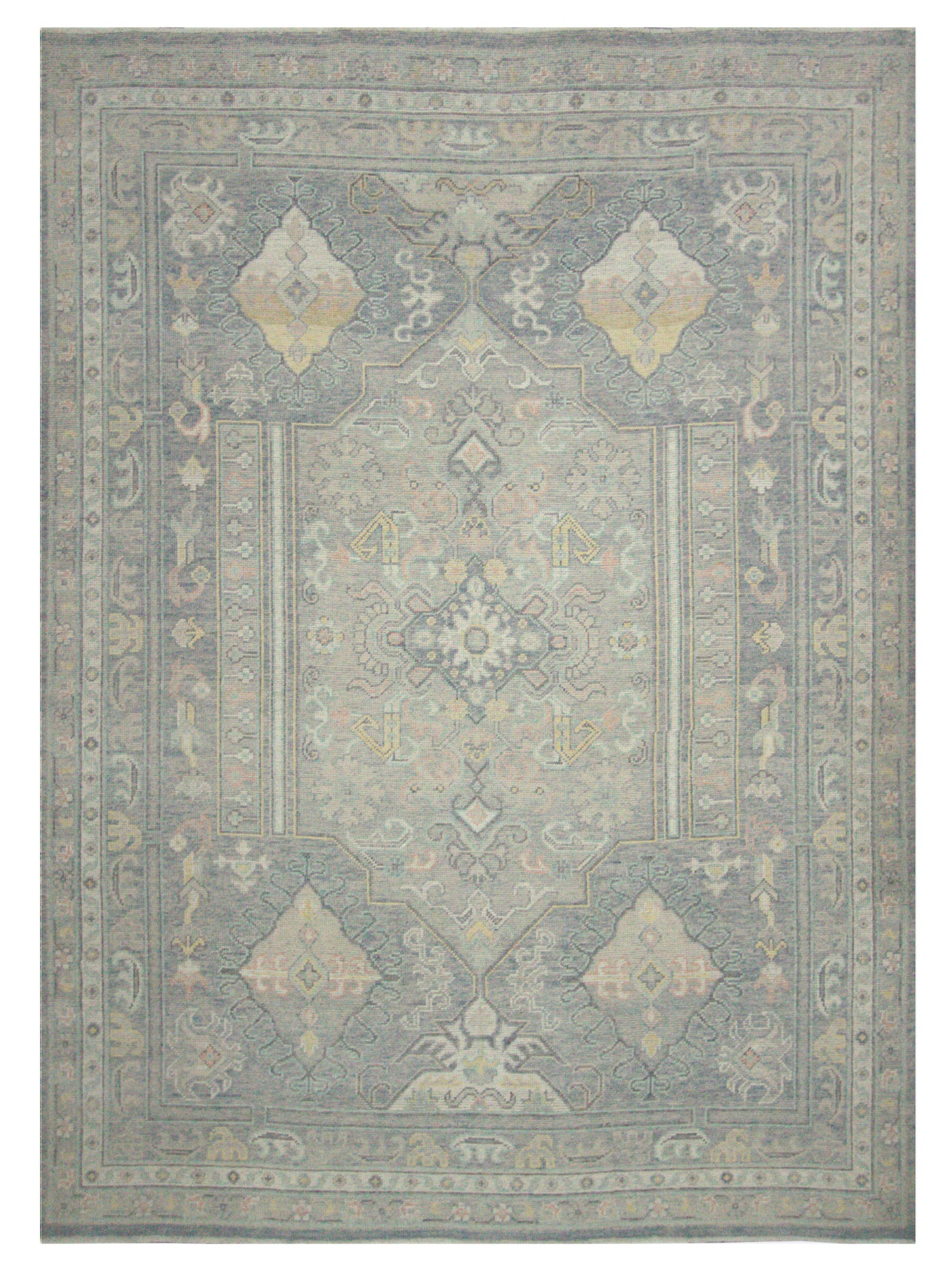 Pacific Ushak 43339 Grey Grey Transitional Hand Knotted Rug