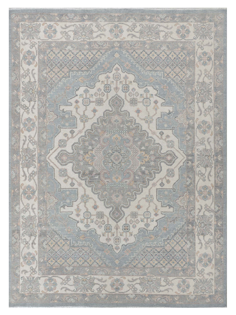 Pacific Ushak 43341 Blue Ivory Transitional Hand Knotted Rug