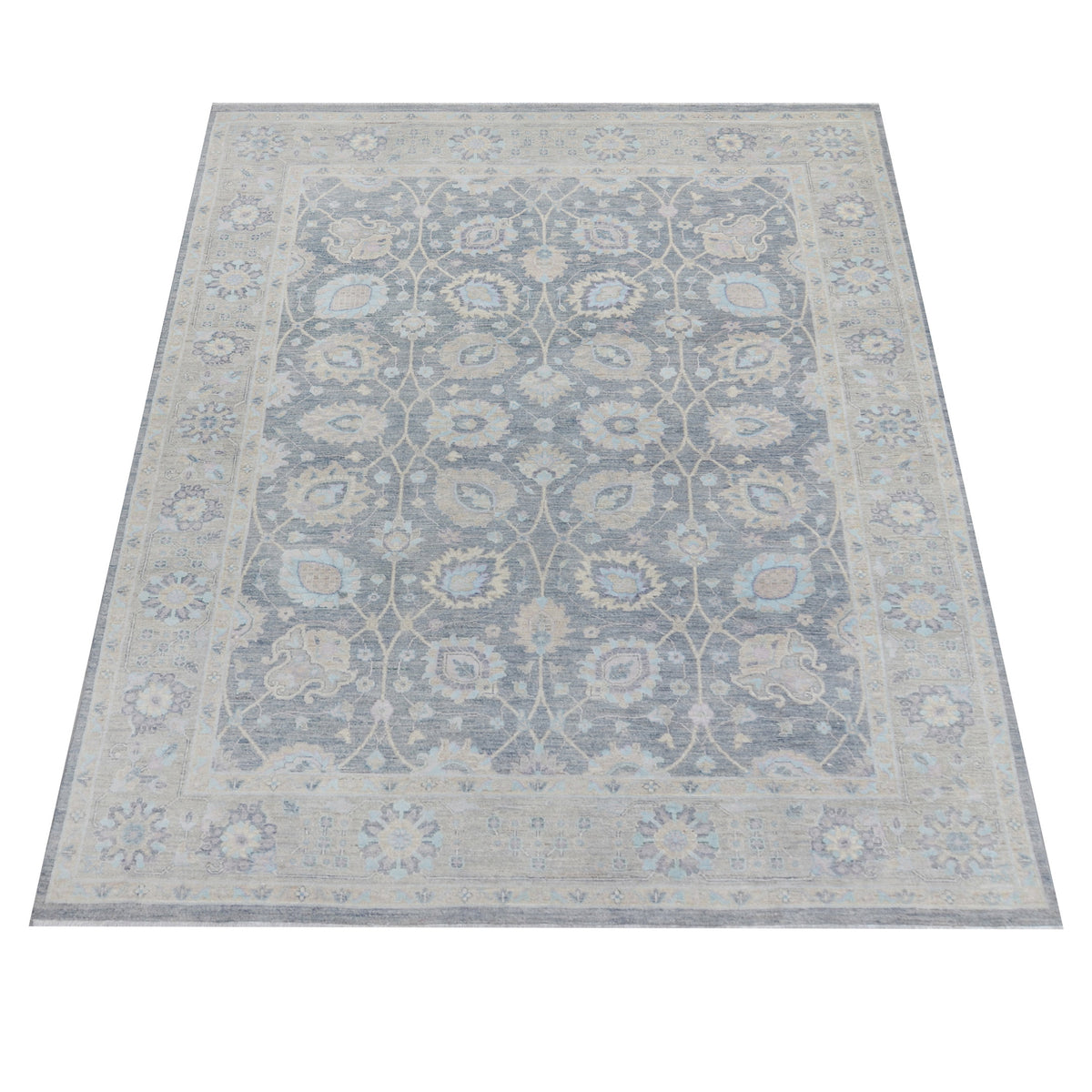 Pacific Ziegler Silk Route 43345 D.Grey Lt.Grey Transitional Hand Knotted Rug