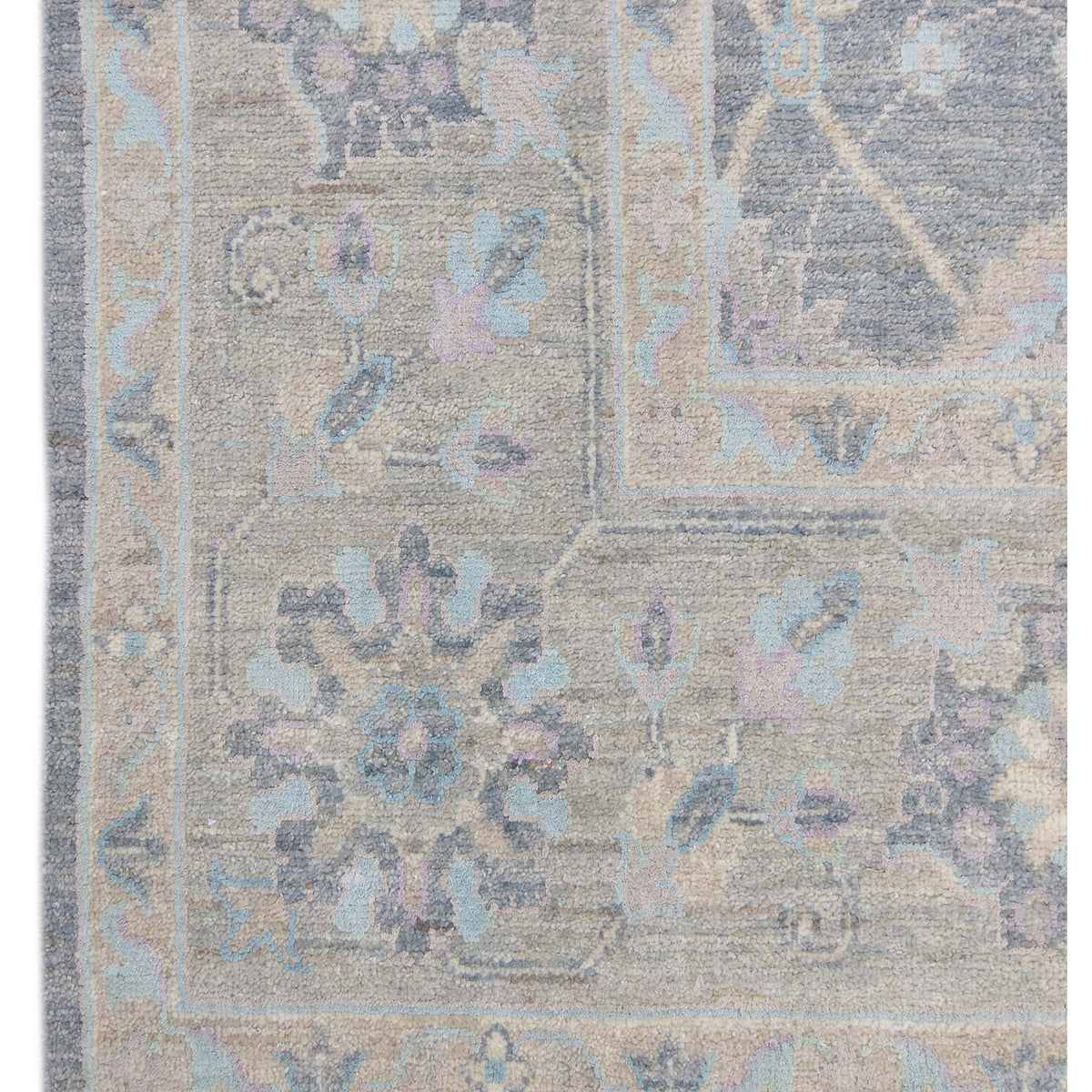Pacific Ziegler Silk Route 43345 D.Grey Lt.Grey Transitional Hand Knotted Rug