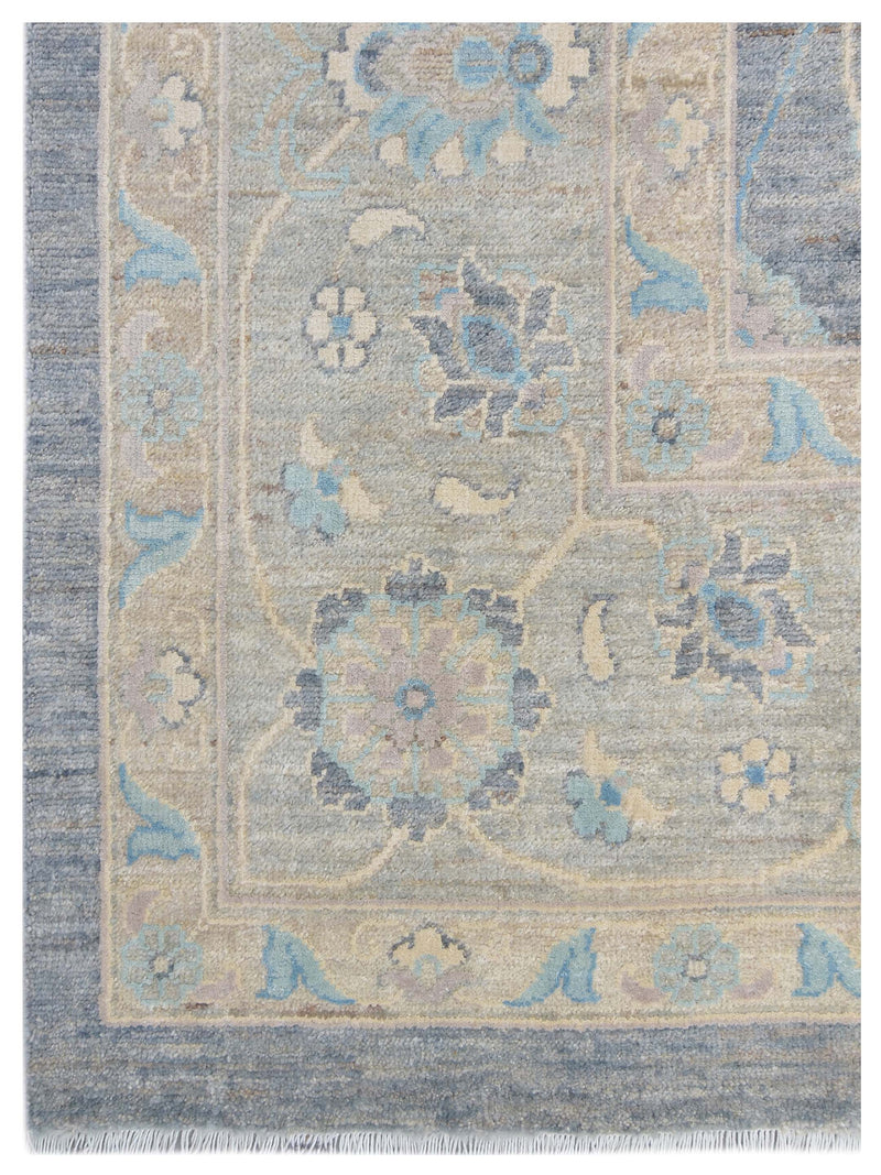 Pacific Ziegler Silk Route 43349 D.Grey Lt.Grey Transitional Hand Knotted Rug