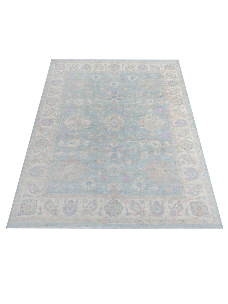 Pacific Ziegler Silk Route 43352 Grey Beige Transitional Hand Knotted Rug