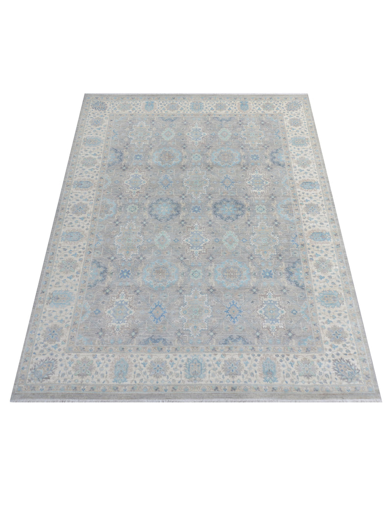 Pacific Ziegler Silk Route 43354 Lt.Grey Ivory Transitional Hand Knotted Rug