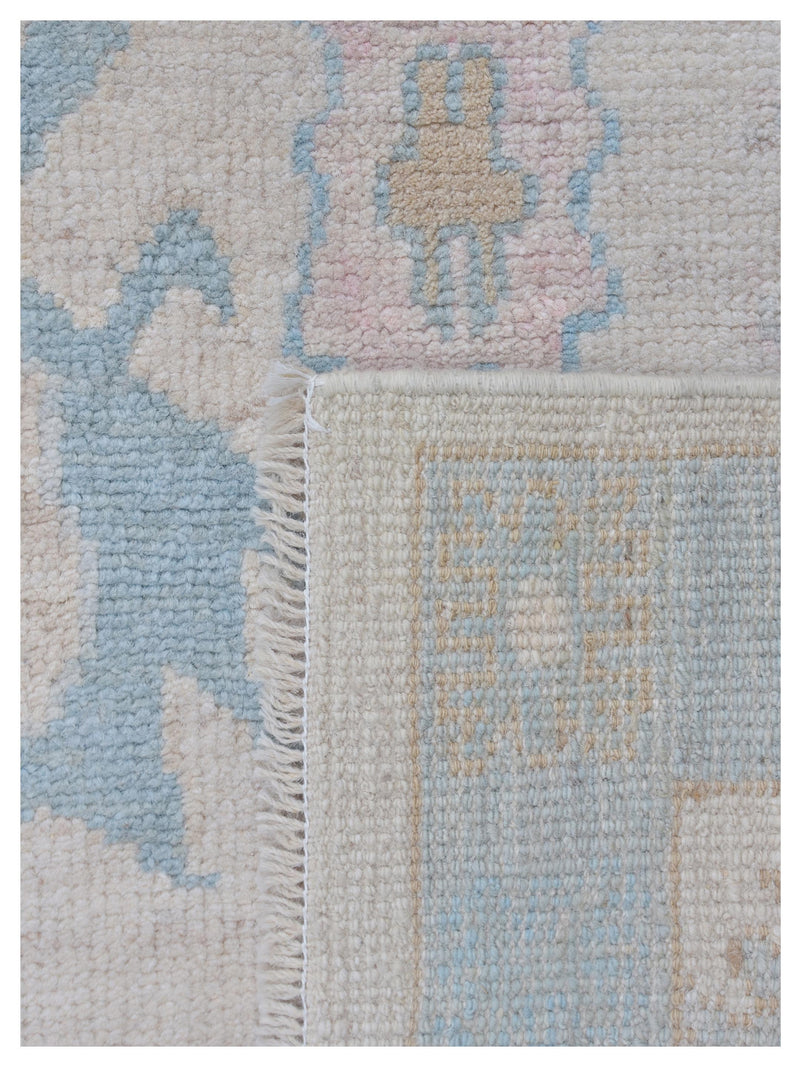 Pacific Ushak Wool Weft 43358 Ivory Lt.Grey Transitional Hand Knotted Rug