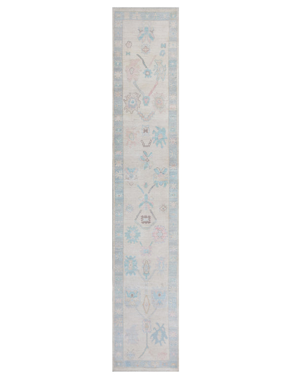 Pacific Ushak Wool Weft  Ivory Lt.Grey Transitional