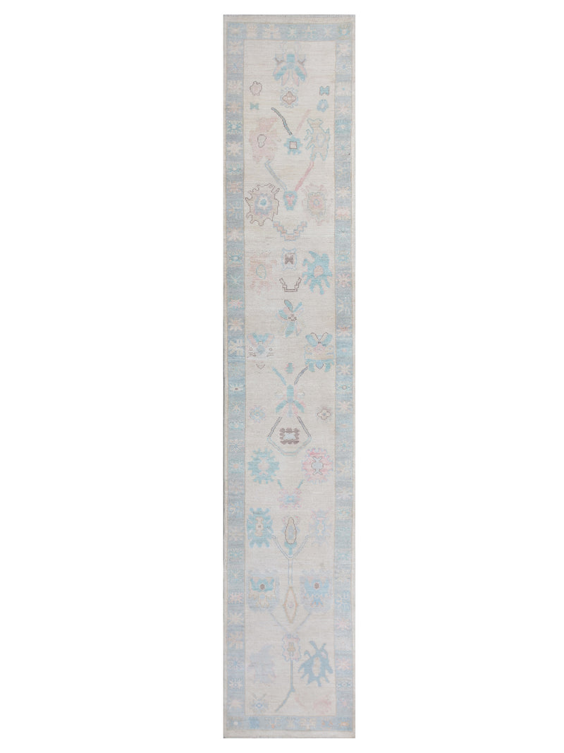 Pacific Ushak Wool Weft  Ivory Lt.Grey Transitional