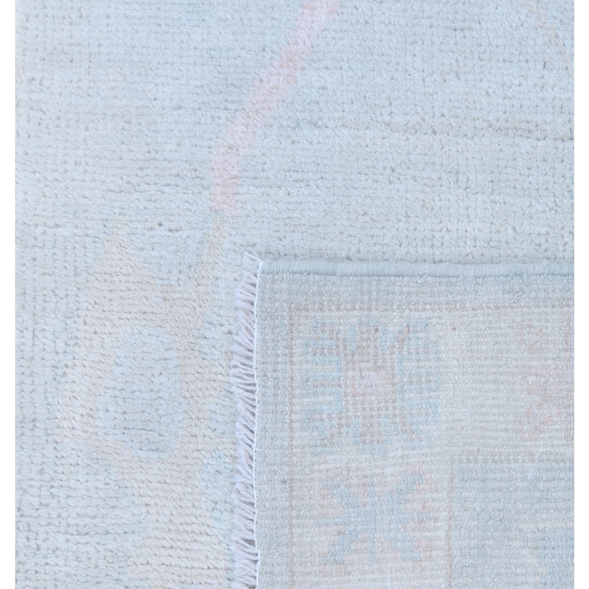 Pacific Ushak Wool Weft 43359 Grey Ivory Transitional Hand Knotted Rug