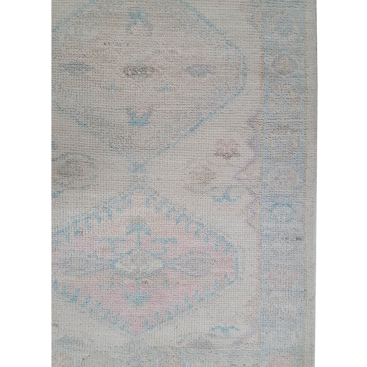 Pacific Ushak Wool Weft 43362 Ivory Sky Blue Transitional Hand Knotted Rug