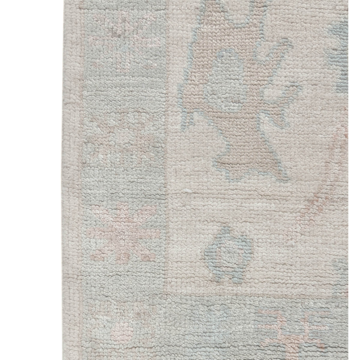 Pacific Ushak Wool Weft 43364 Ivory Blue Transitional Hand Knotted Rug