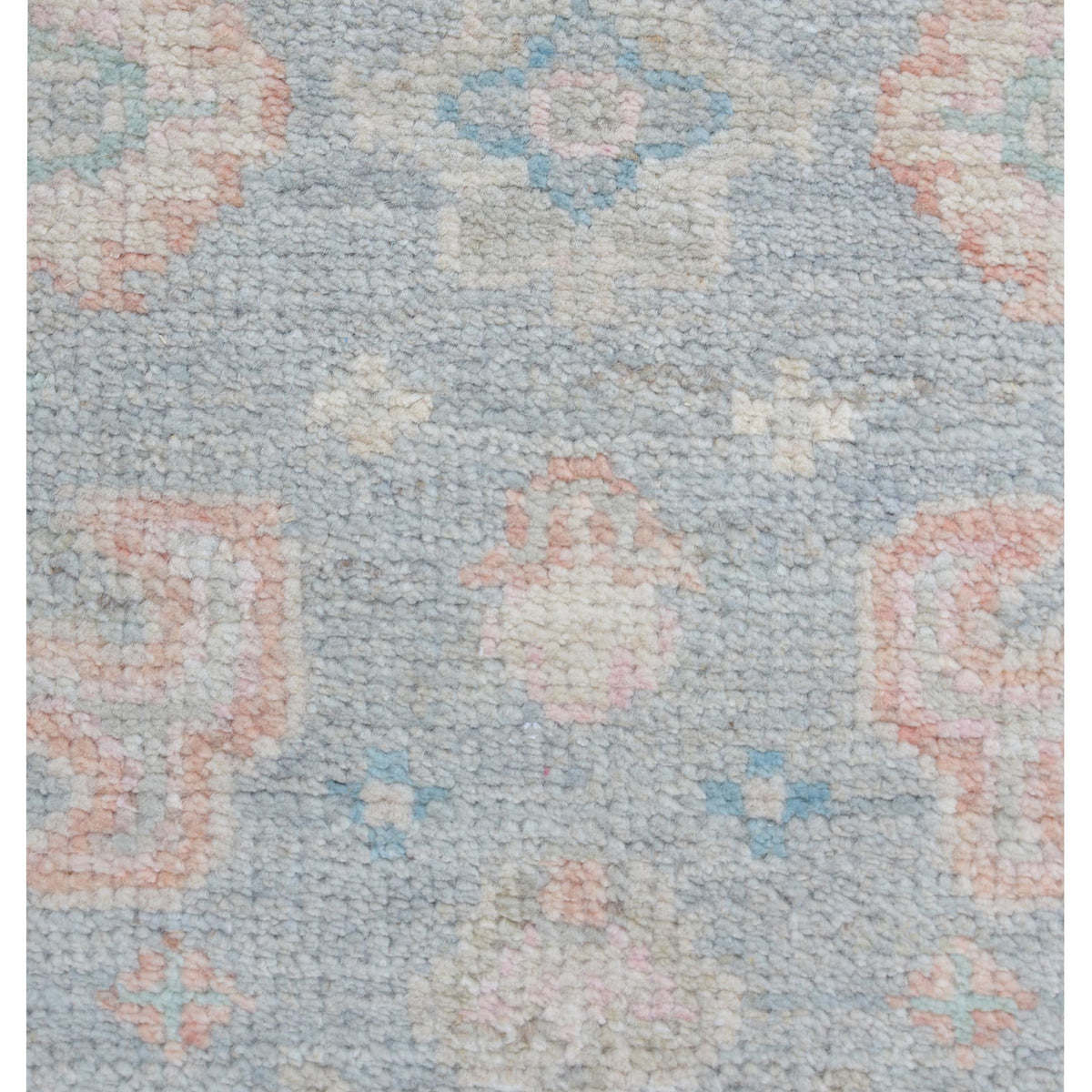 Pacific Ushak Wool Weft 43367 Grey Ivory Transitional Hand Knotted Rug